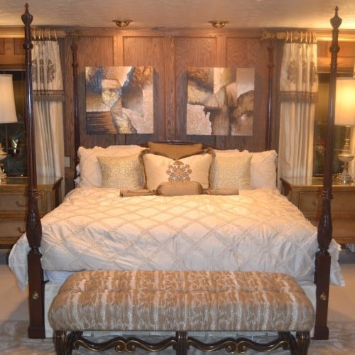 large bedroom sets can be a challenge to plan for, especially when considering window treatments, headboards and even larger nightstands. in order to make it all work there must be adequate length so the room won't feel cramped on your focal wall. knowing these things ahead of time can allow for a few extra square feet to be built into the space before it's too late