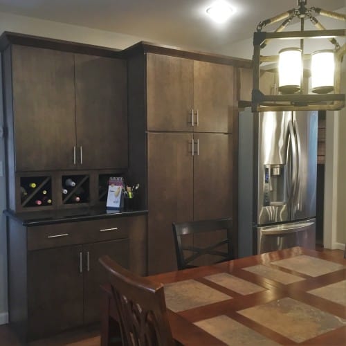 The new design included a fully functional pantry and a place for wine storage.