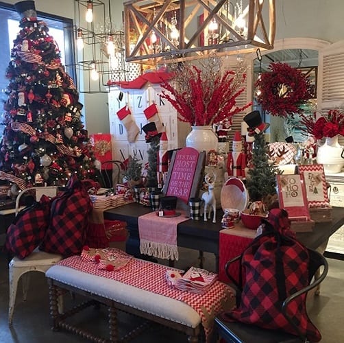 Find ways to bring often forgotten areas of your home a little bit of Christmas cheer this season. Cute miniature trees, sparkle deer, arrangements of red berries, and seasonal hand towels can easily add a touch of color on end tables, nightstands, and vanities